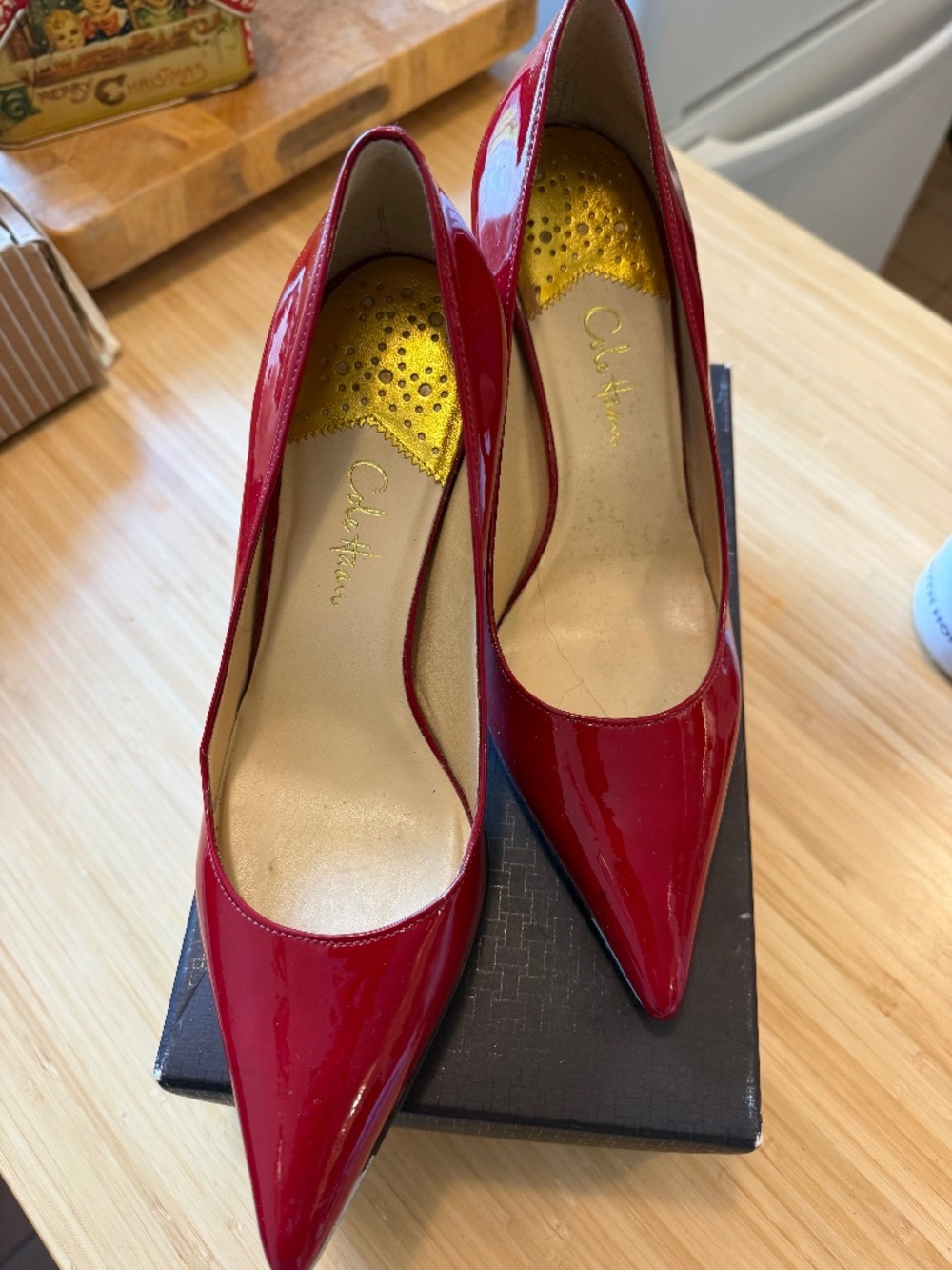 Cole Haan Fiona Nike Air Claret Red Patent Leather Pumps 7.5B